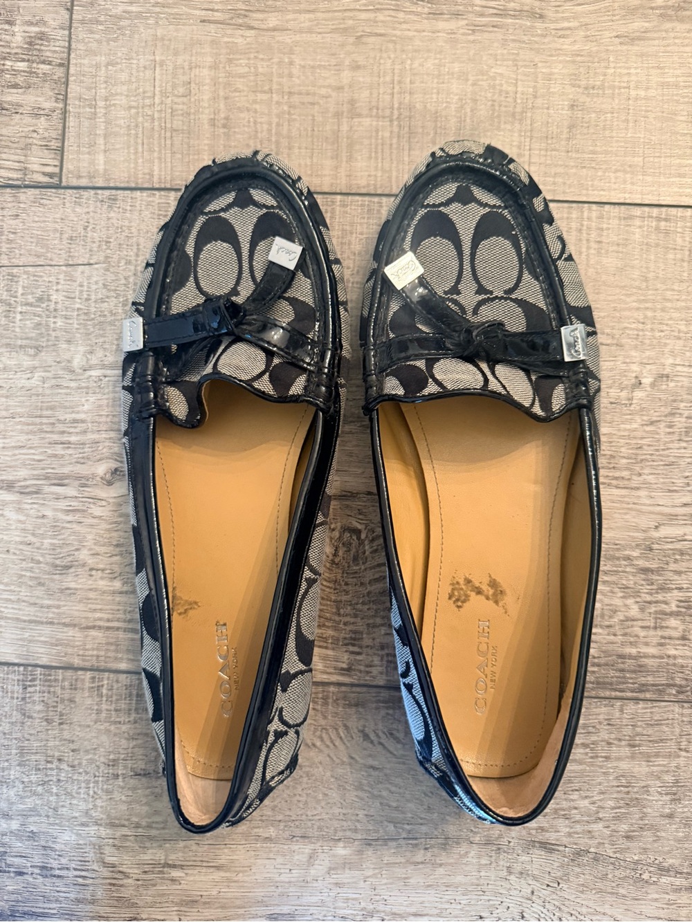 Coach Frida Loafers Canvas Leather Logo Design Size 10 - Picture 2 of 8